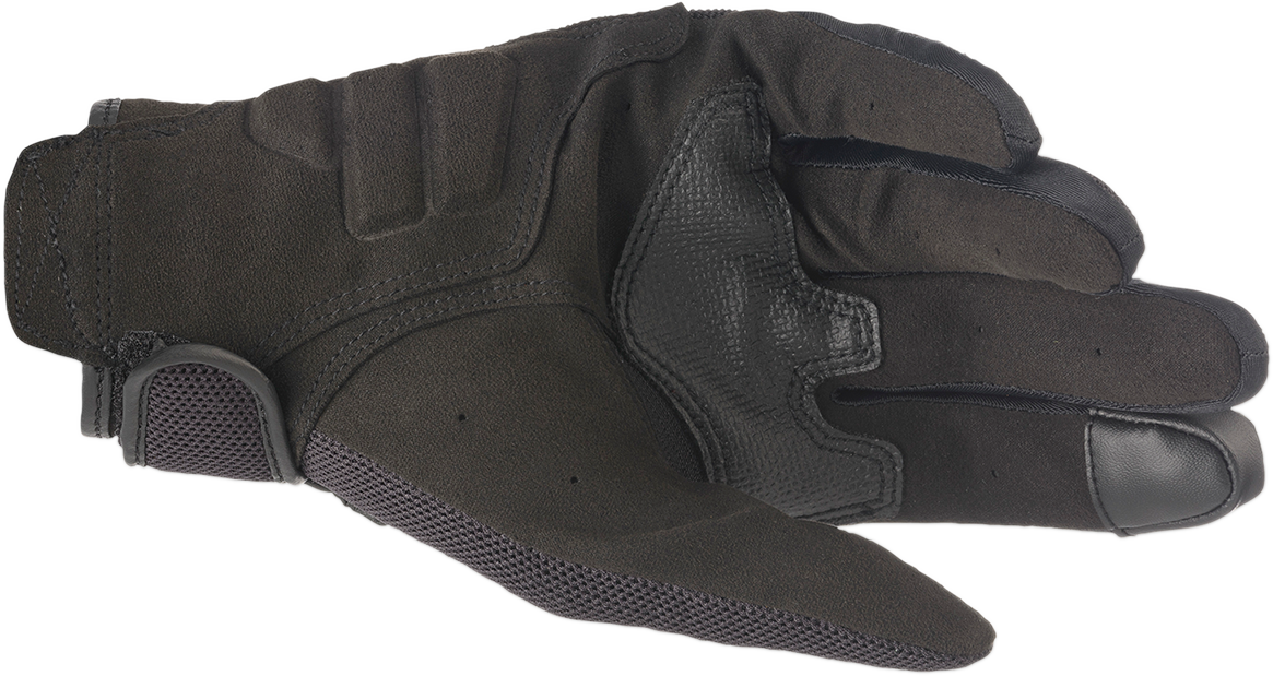 Alpinestars women's copper motorcycle gloves in black and white, small size, featuring protective padding and stylish design.