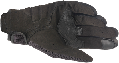 Alpinestars women's copper motorcycle gloves in black and white, small size, featuring protective padding and stylish design.