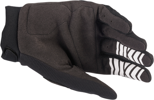 Alpinestars Women Stella Full Bore gloves in black, small size, showing the durable leather construction and secure wrist closure.