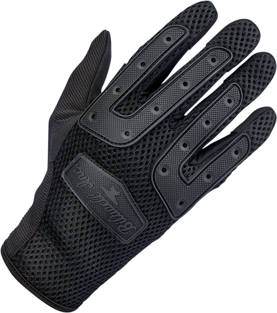 Black Biltwell Anza Gloves in large size, featuring durable material and sleek design, perfect for motorcycle riding.