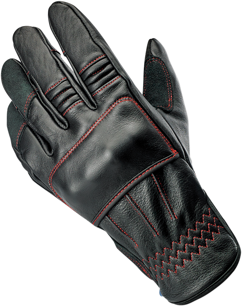 Biltwell Belden Gloves in Redline, 2XL, motorcycle gloves with padded knuckles and adjustable wrist strap by Bill's Exhausts