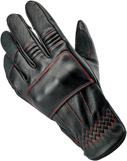 Biltwell Belden Gloves in Redline, 2XL, motorcycle gloves with padded knuckles and adjustable wrist strap by Bill's Exhausts