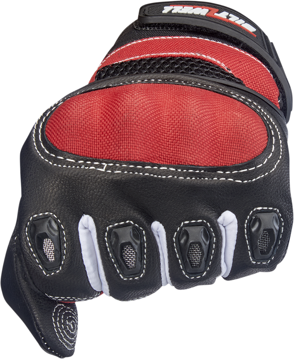 Red Biltwell Bridgeport Gloves for small hands, showcasing durable leather construction and stylish design.
