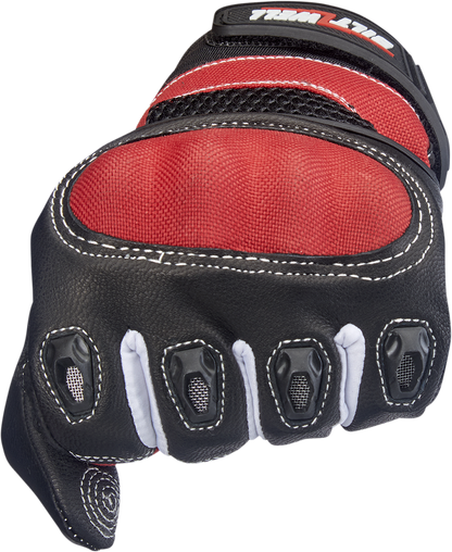 Red Biltwell Bridgeport Gloves for small hands, showcasing durable leather construction and stylish design.