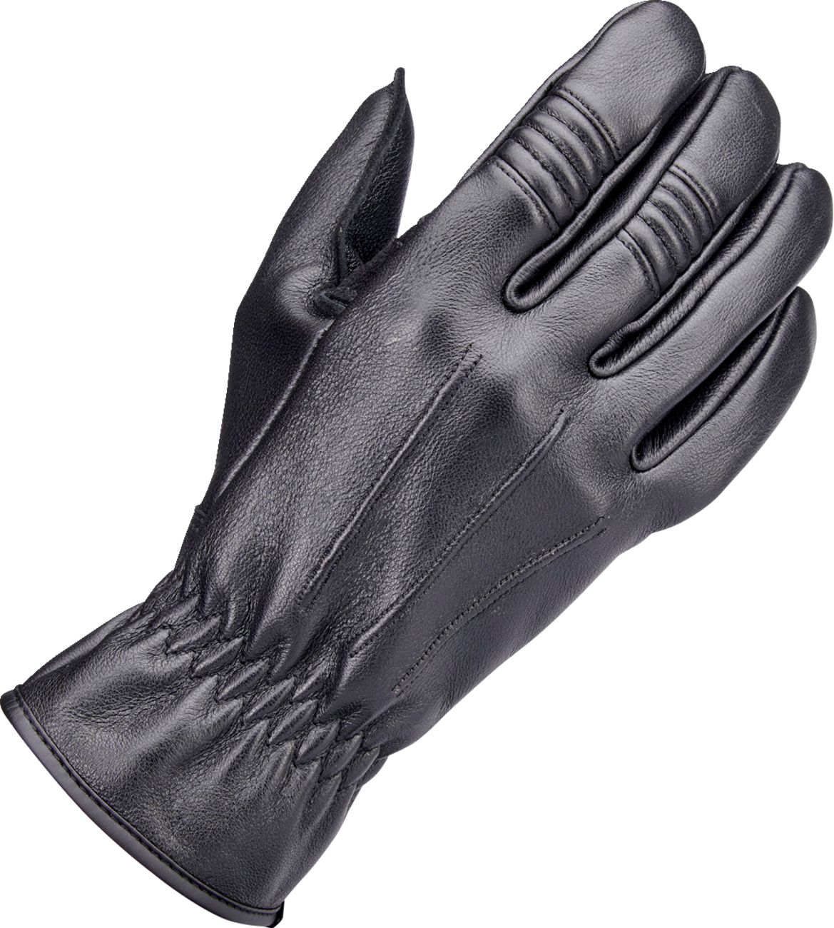 Black BILTWELL Work 2.0 Gloves in 2XL size, featuring durable construction and snug fit, designed for motorcycle or work use.