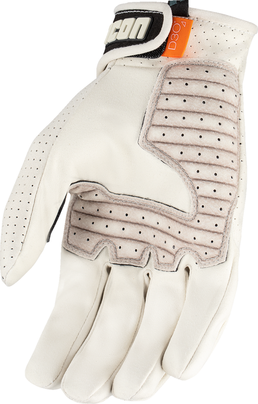 White ICON Airform Slabtown™ gloves by Bill's Exhausts in 3XL size, showing the durable, protective glove design.