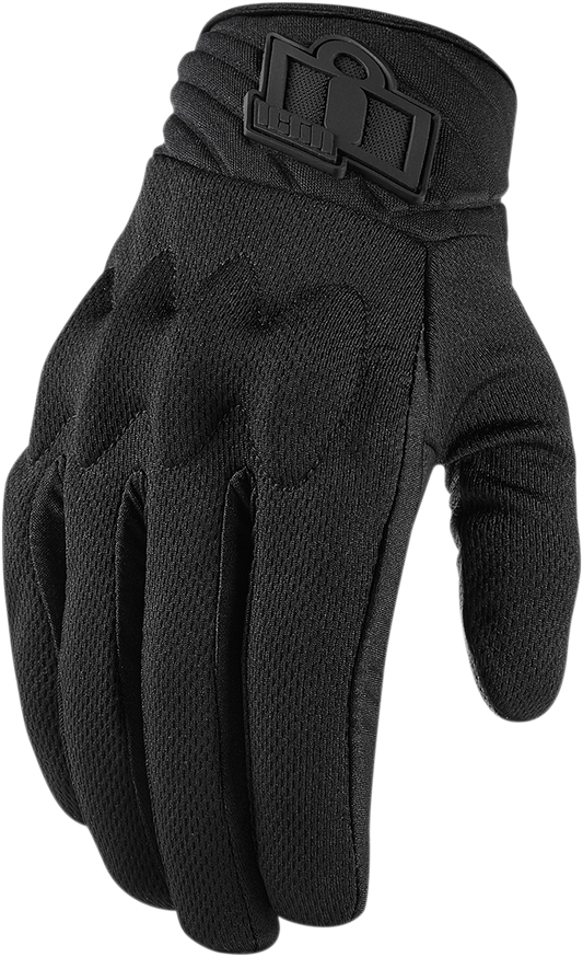 Bill's Exhausts ICON Anthem 2 CE™ Gloves in stealth color, medium size, showcasing durable riding gloves with reinforced palms.