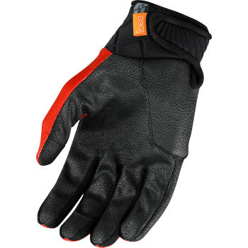 Red ICON Anthem3™ gloves in medium size from Bill's Exhausts, featuring a comfortable fit and durable design.
