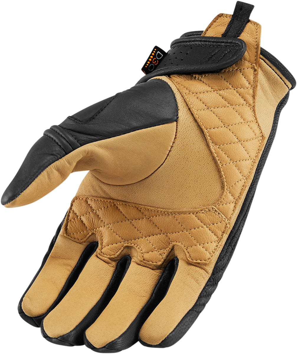 Black ICON AXYS™ Gloves in 3XL from Bill's Exhausts, showing the durable material and snug fit for motorcycle riding.