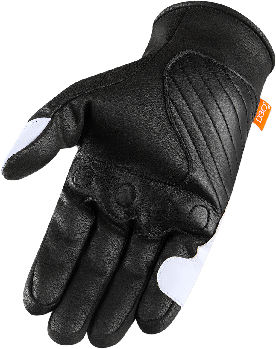White ICON Contra2™ gloves in 3XL size, featuring durable construction and brand logo, designed for comfort and protection.