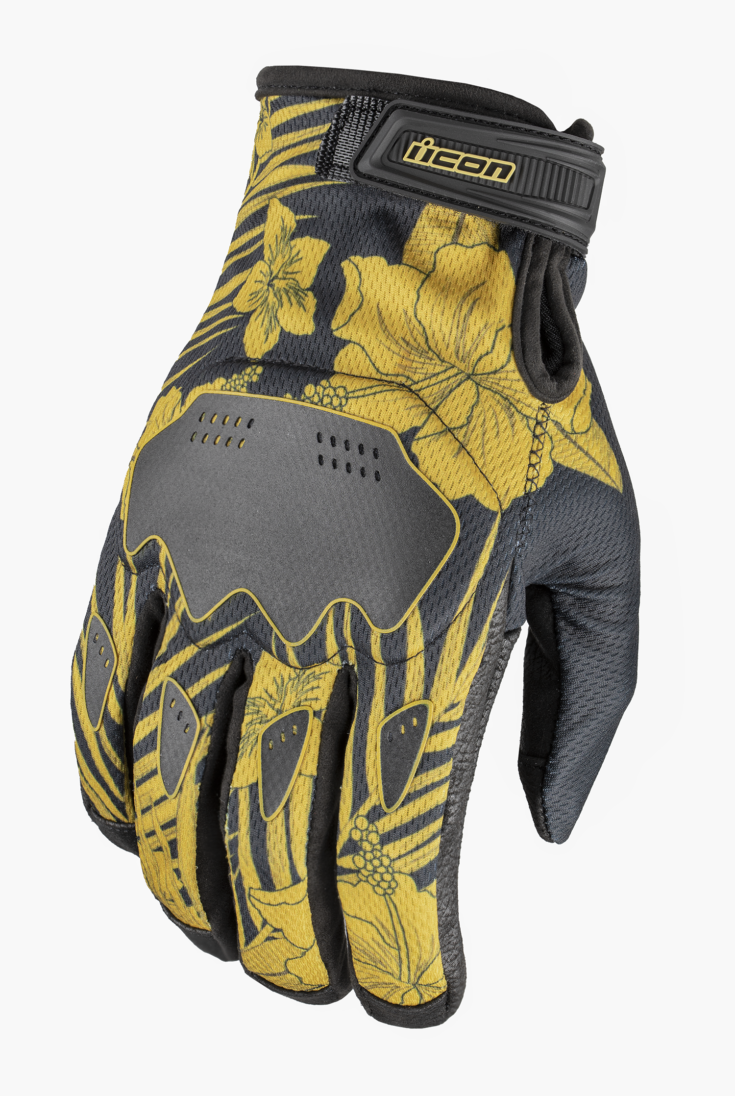 Black ICON Hooligan Kaonohi™ gloves in medium size, designed for comfort and style, featuring durable construction and a sleek look.