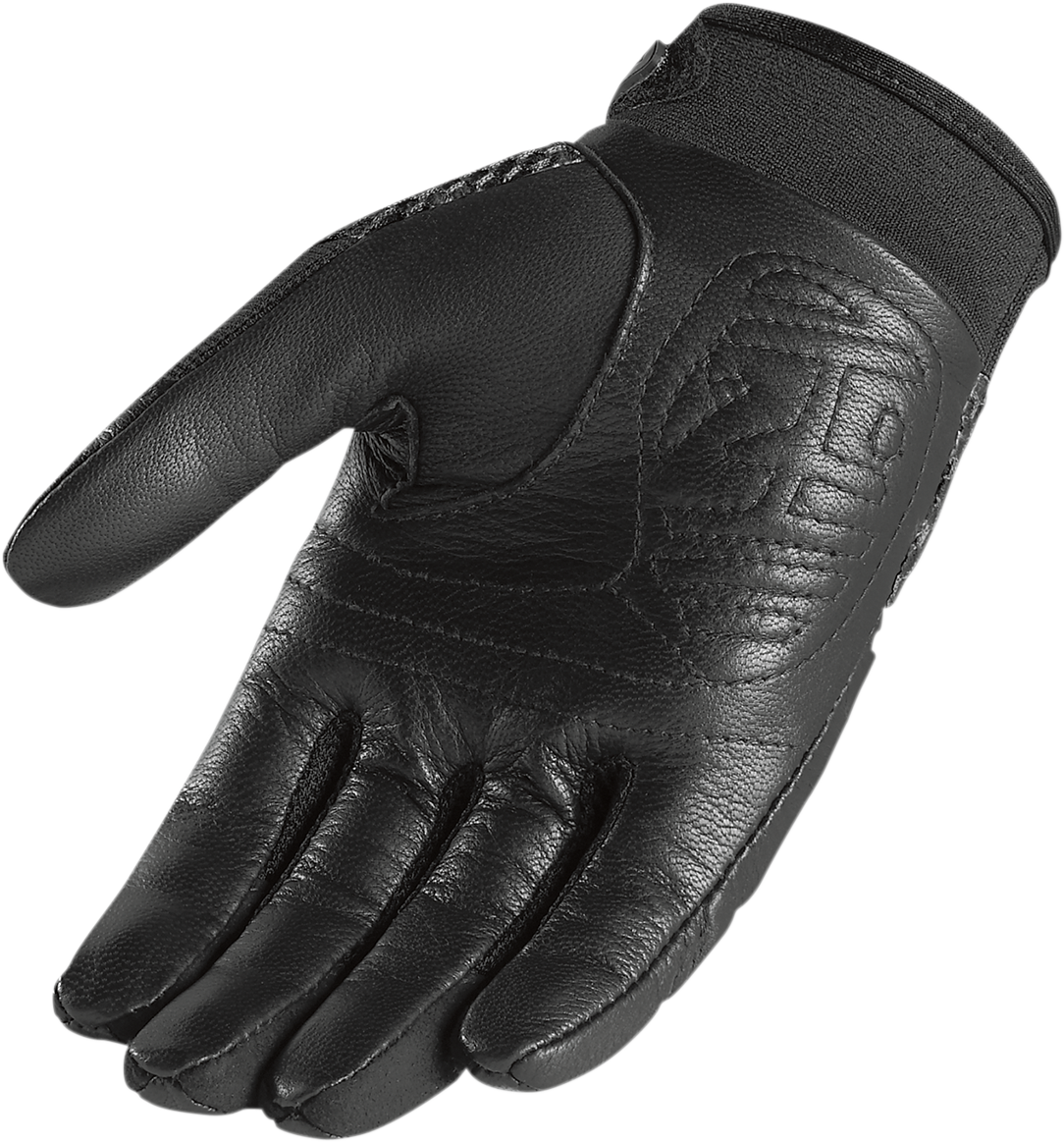 ICON Women's Twenty-Niner CE Gloves in black, size XL, designed for motorcycle riding protection and comfort.