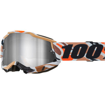 Bill's Exhausts 100% Accuri 2 Flea Clear Goggles for eye protection, featuring a transparent lens and adjustable strap.