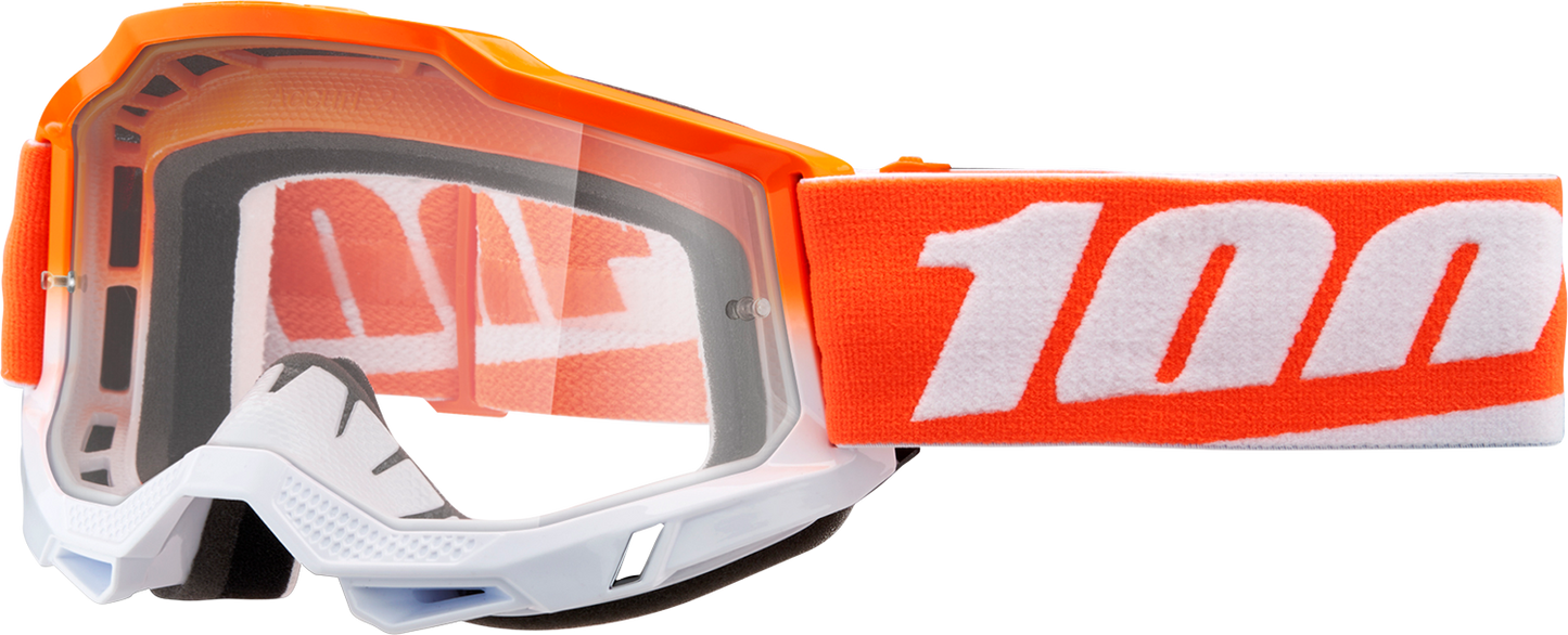 Bill's Exhausts 100% Accuri 2 Goggles in clear lens, matte finish, designed for motocross or off-road riding.