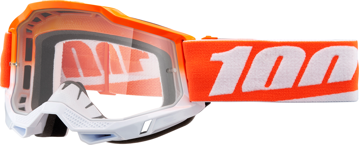 Bill's Exhausts 100% Accuri 2 Goggles in clear lens, matte finish, designed for motocross or off-road riding.