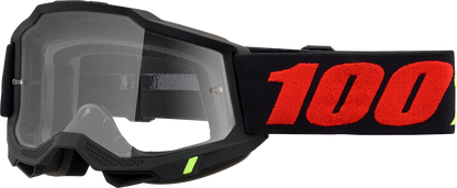 Bill's Exhausts Accuri 2 Goggles in clear lens with black frame, designed for eye protection and comfort.