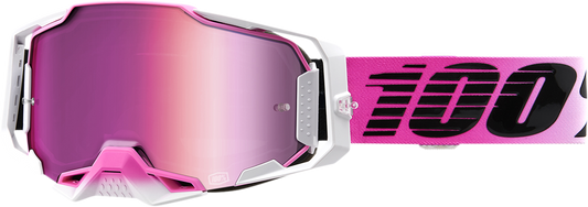 Bill's Exhausts 100% Armega Goggles Harmony Red Mirror, protective goggles with reflective red lenses for outdoor activities.