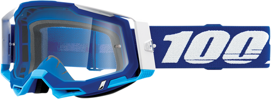 100% Racecraft 2 Goggles - Blue - Clear 50009-00002 - Howling Moto