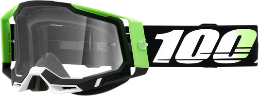 Bill's Exhausts Racecraft 2 Goggles in Kalkuta clear lens, lightweight motocross goggles with adjustable strap and secure fit.