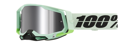 Bill's Exhausts Racecraft 2 Goggles with Palomar Silver Flash Mirror lens, featuring a sleek design for racing or outdoor activities.