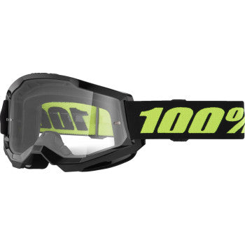 Bill's Exhausts 100% Strata 2 Goggle in clear Solar Eclipse lens, featuring a sleek design and adjustable strap for eye protection.