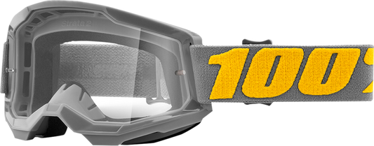 Izipizi 100% Strata 2 Goggles in clear lens, designed by Bill's Exhausts, featuring comfortable straps and protective eyewear.