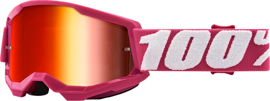 Bill's Exhausts Youth Strata 2 Goggles in red mirror finish with adjustable strap and clear lens for outdoor activities.