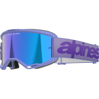 ALPINESTARS GOGGLES Vision 5 Goggle - Wordmark - Purple - Blue Mirror 5102425-3116 - Howling Moto