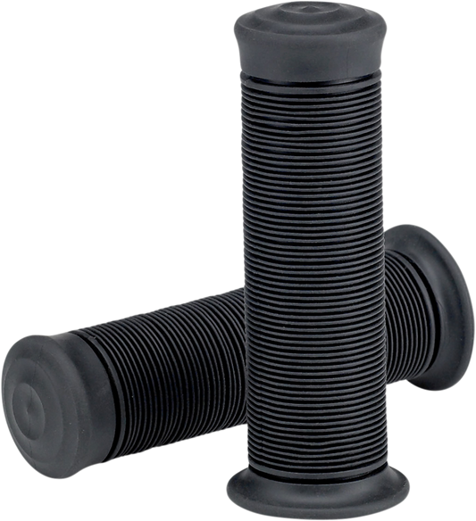 Black BILTWELL Kung Fu 1-inch grips for motorcycles, featuring textured rubber for secure grip and stylish black finish.