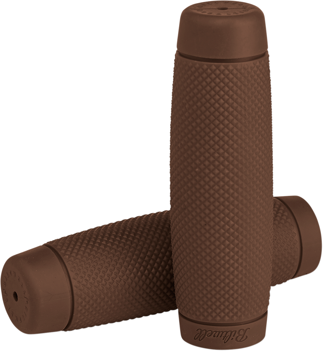 Biltwell Recoil motorcycle grips in 7/8 inch size, chocolate color, designed for custom handlebars, featuring ergonomic design.