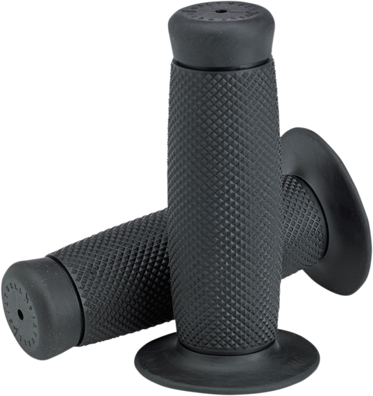Black BILTWELL Renegade 1-inch motorcycle grips from Bill's Exhausts, featuring textured rubber for secure handling.