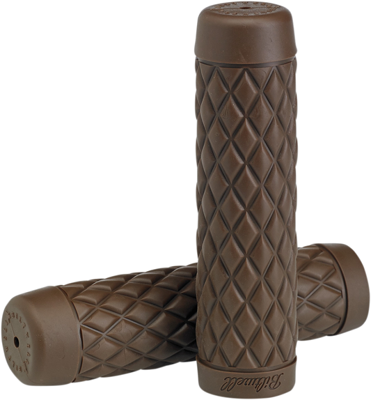 BILTWELL Torker 1-inch chocolate motorcycle grips by Bill's Exhausts, featuring textured rubber for comfortable handling.