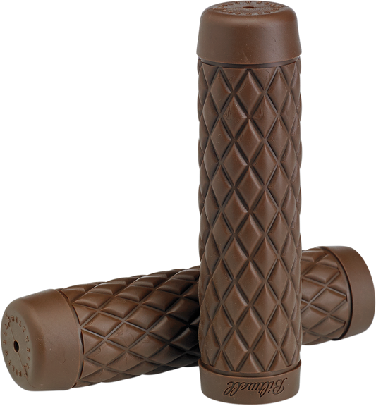BILTWELL Torker motorcycle grips in 7/8" size, chocolate color, designed by Bill's Exhausts for comfortable grip and style.