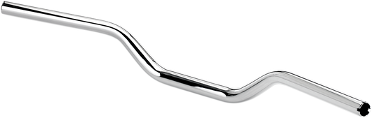 BILTWELL Oversized Tracker Mid Handlebar in chrome by Bill's Exhausts, showing the sleek, curved motorcycle handlebar design.