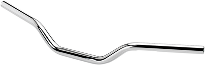 BILTWELL Oversized Tracker Mid Handlebar in chrome, designed for motorcycles, featuring a bold, wide shape with a smooth finish.