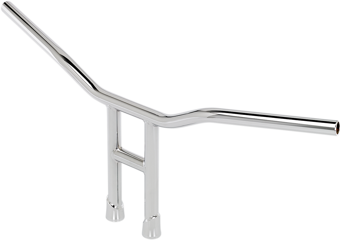 Chrome Biltwell Tyson 12-inch handlebar for motorcycles, featuring durable construction and sleek design.