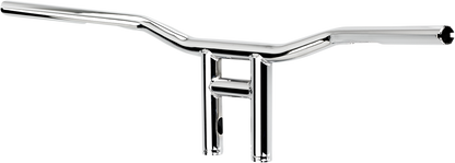 Chrome BILTWELL Tyson XL 8-inch handlebar for motorcycles, featuring a sleek, wide design and durable construction.