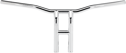 Chrome BILTWELL Tyson XL Pullback Handlebar for motorcycles, 12-inch wide, designed for enhanced comfort and control.