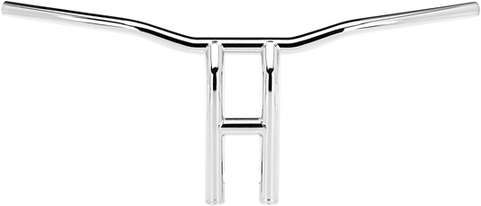 Chrome BILTWELL Tyson XL Pullback Handlebar for motorcycles, 12-inch wide, designed for enhanced comfort and control.