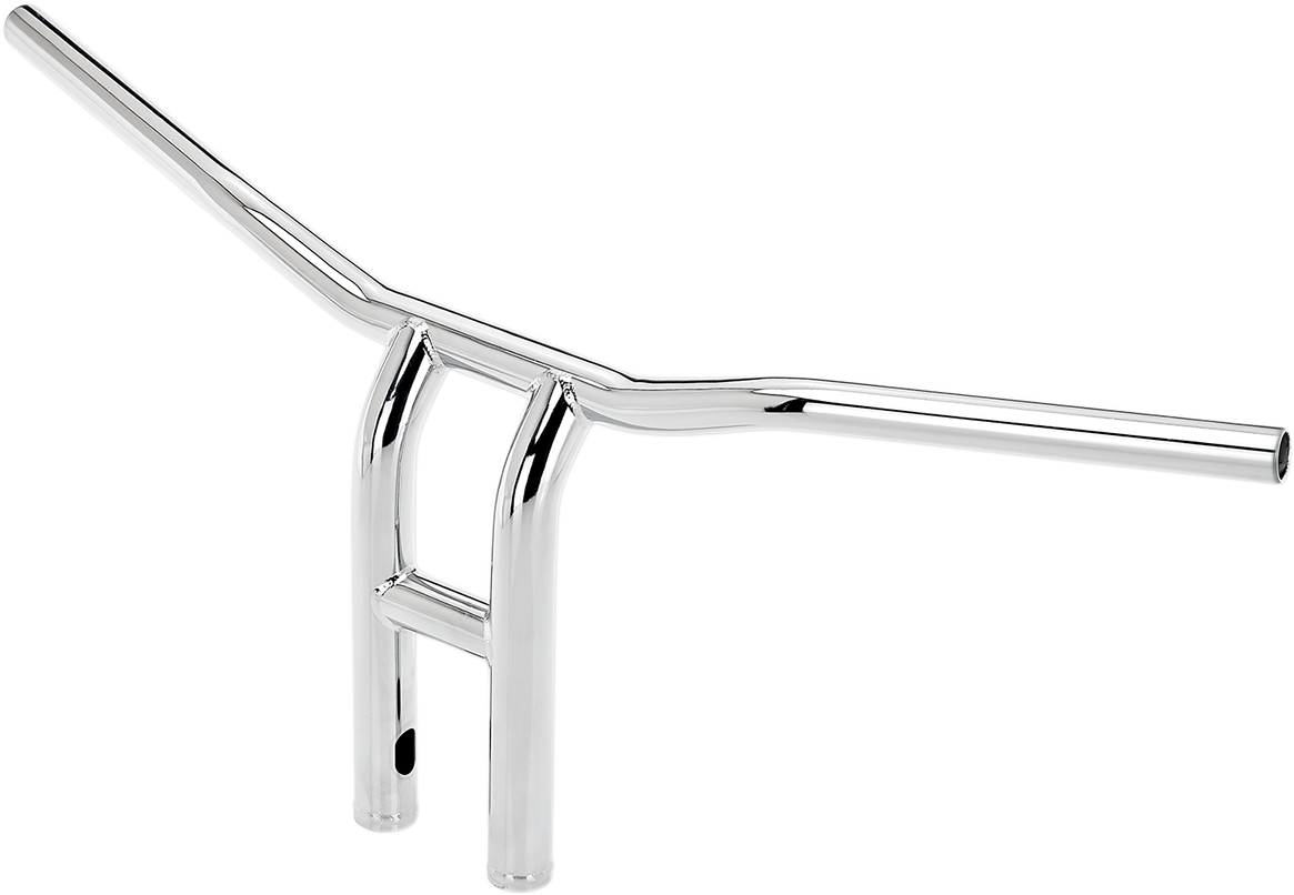 Chrome BILTWELL Tyson XL Pullback Handlebars for motorcycles, 12-inch width, durable steel construction, stylish and comfortable riding.