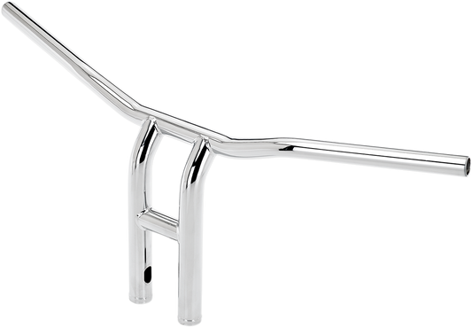 Chrome BILTWELL Tyson XL Pullback Handlebars for motorcycles, 12-inch width, durable steel construction, stylish and comfortable riding.