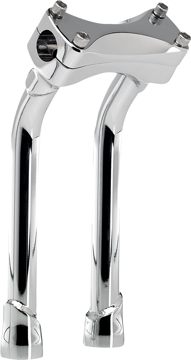 Chrome BILTWELL Risers Murdock Oversized Pullback Handlebars for motorcycles, 10-inch height, designed by Bill's Exhausts
