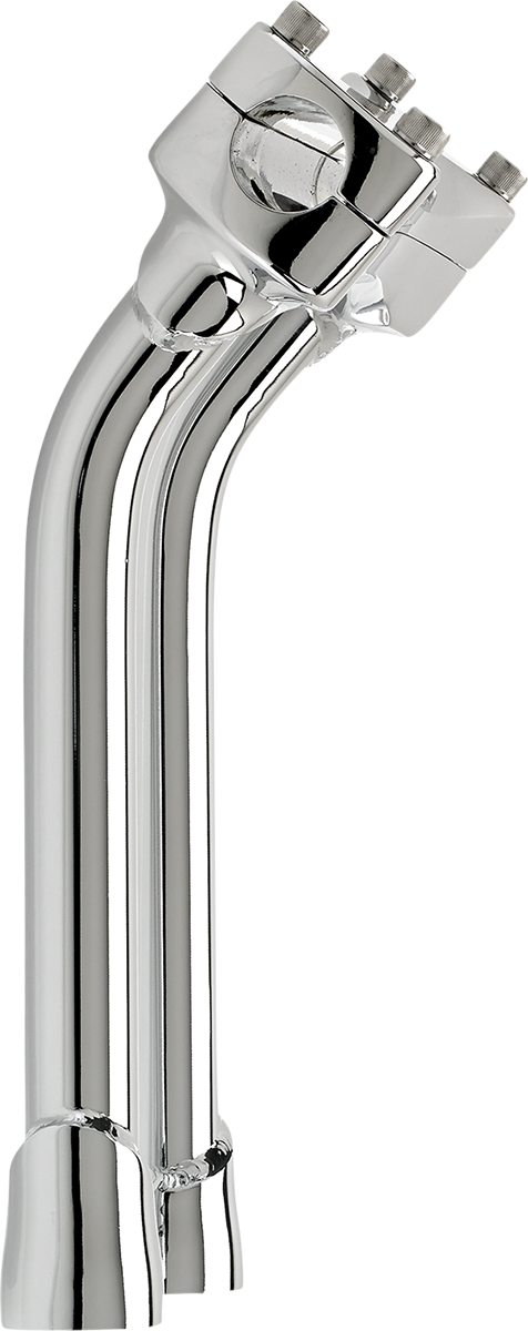 Chrome BILTWELL Risers Murdock Oversized 10-inch pullback handlebars for motorcycle, featuring a sleek, polished finish.
