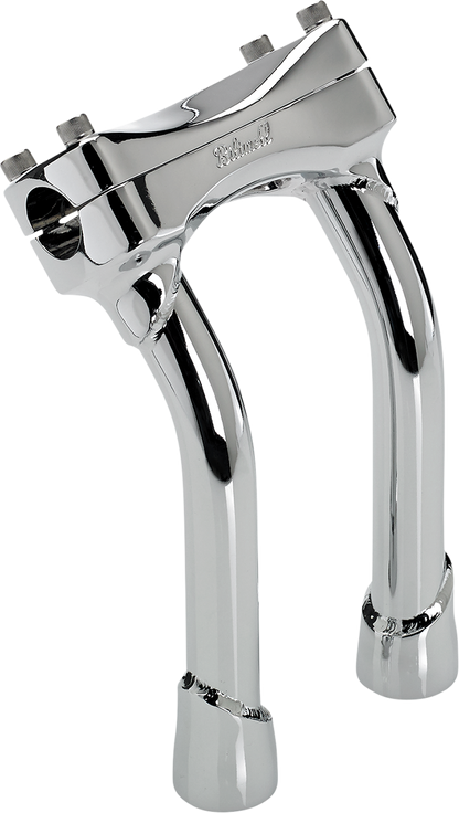 Chrome BILTWELL Murdock Oversized Pullback Handlebars Risers, 8-inch length, for motorcycle handlebars, by Bill's Exhausts