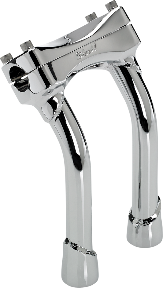 Chrome BILTWELL Murdock Oversized Pullback Handlebars Risers, 8-inch length, for motorcycle handlebars, by Bill's Exhausts