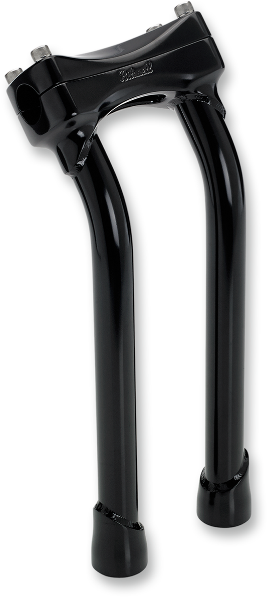 Biltwell Murdock 12-inch black pullback handlebars risers for motorcycle handlebars, made by Bill's Exhausts.