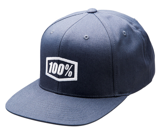 Bill's Exhausts 100% Icon Snapback Hat in Heather Charcoal, one size, with adjustable strap and embroidered logo.