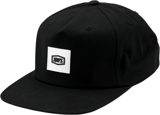 Black Lincoln snapback hat by Bill's Exhausts, featuring a structured crown and adjustable one-size fit.