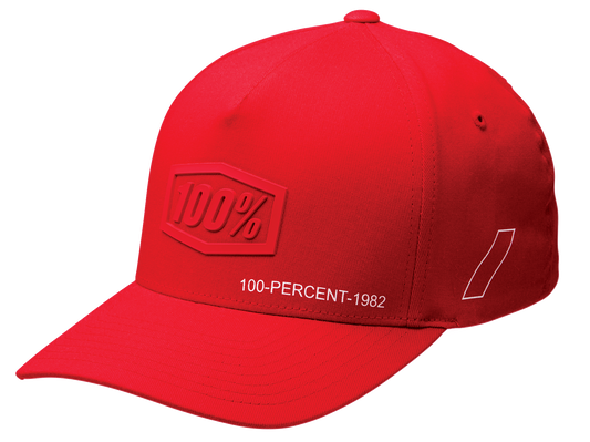 Red Flexfit® Shadow Hat in large/X-large size by Bill's Exhausts, showcasing the stylish, comfortable cap with a sleek design.