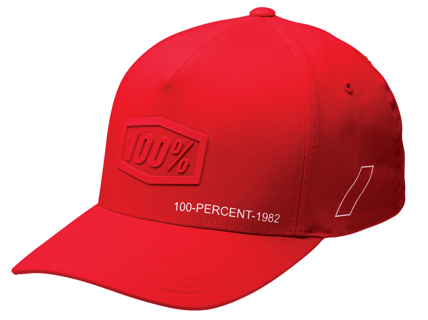 Red Flexfit® Shadow Hat in small/medium size, featuring Bill's Exhausts branding and a comfortable, stylish fit.